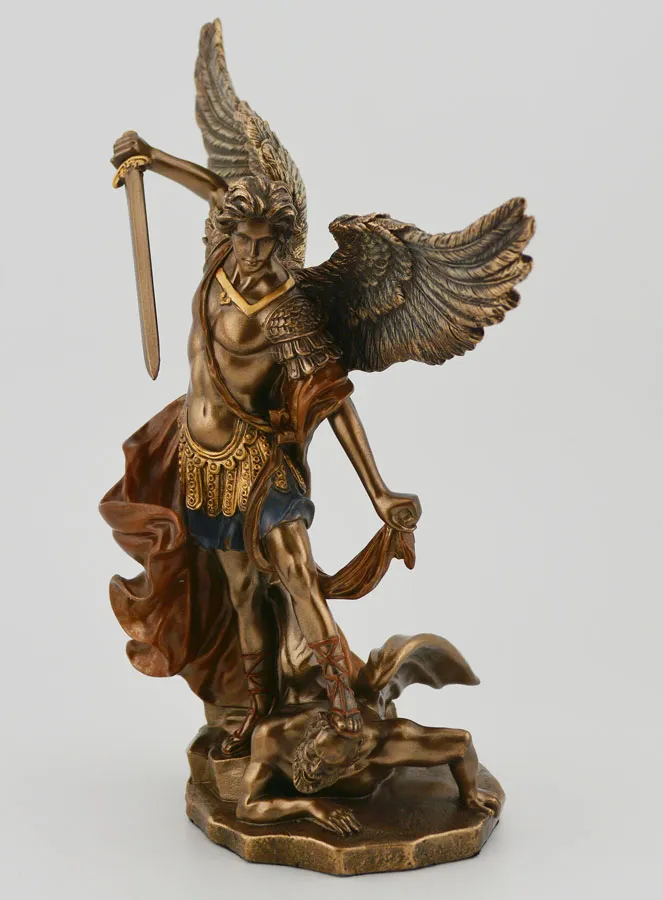 Religious Statue of Saint Michael in Bronze - 15 cm (pic 2)