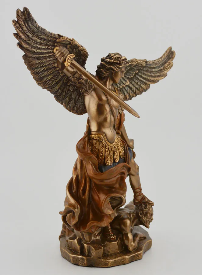 Religious Statue of Saint Michael in Bronze - 15 cm (pic 3)