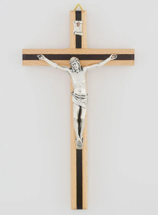 Bicoloured Wooden Crucifix - 16cm (pic 1)