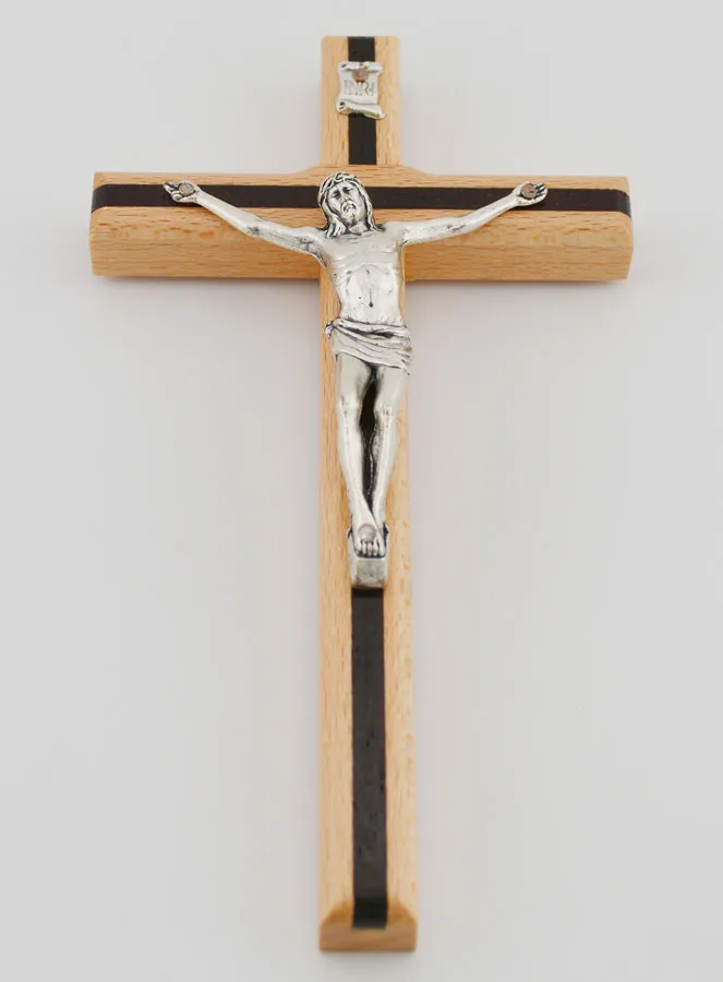Bicoloured Wooden Crucifix - 16cm (pic 2)