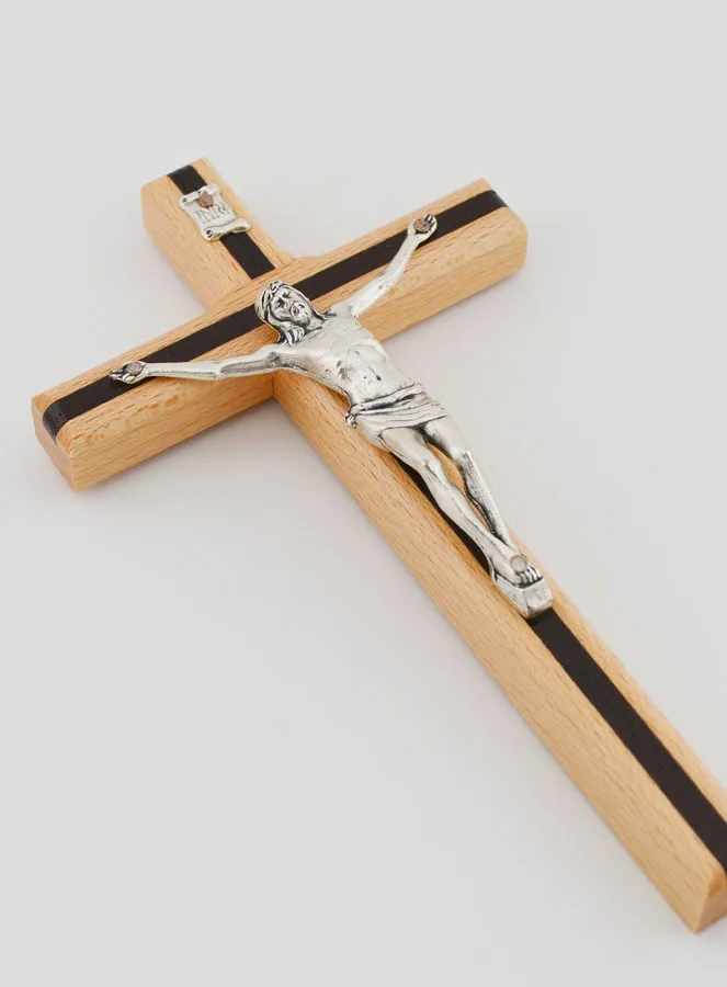 Bicoloured Wooden Crucifix - 16cm (pic 3)
