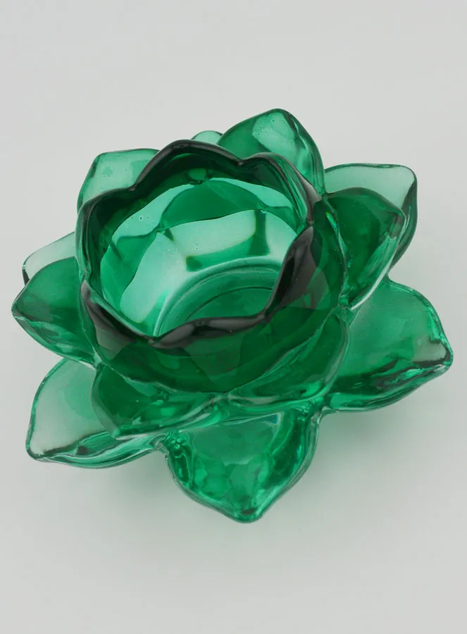 Lotus Flower Candleholder - Green (pic 4)