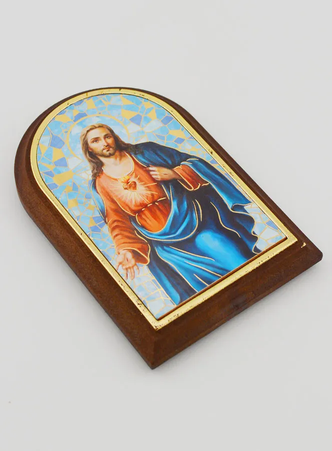 Sacred Heart of Jesus Icon to Place Down - 10cm (pic 3)