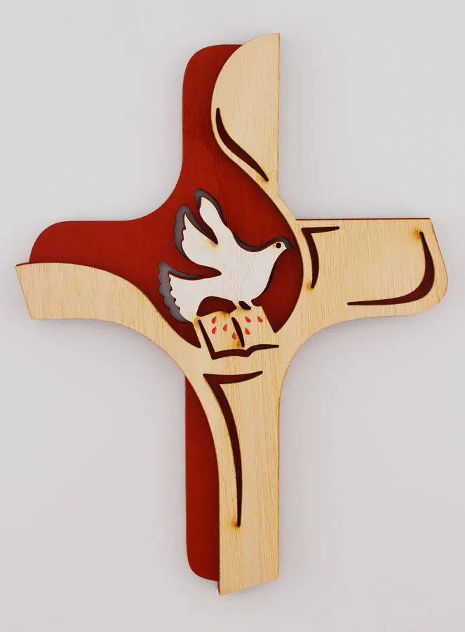 Cross of the Holy Spirit Bicoloured Wood - 16cm (pic 1)