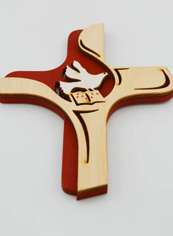 Cross of the Holy Spirit Bicoloured Wood - 16cm (pic 2)