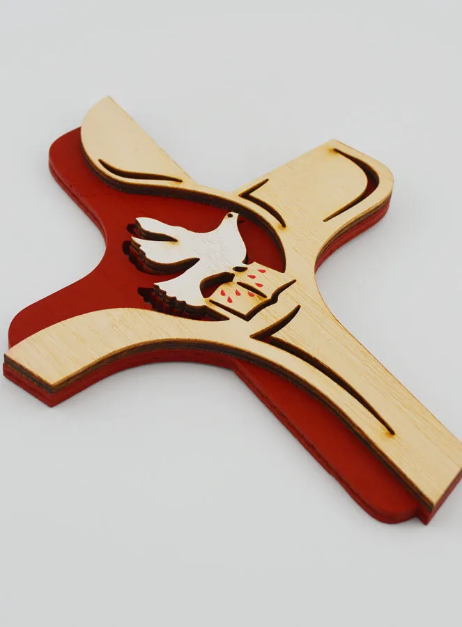 Cross of the Holy Spirit Bicoloured Wood - 16cm (pic 3)