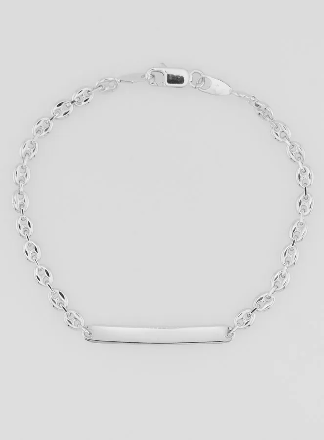 Solid Sterling Silver Identity Bracelet - 18cm (pic 3)