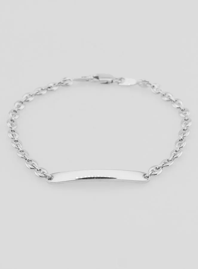 Solid Sterling Silver Identity Bracelet - 18cm (pic 4)