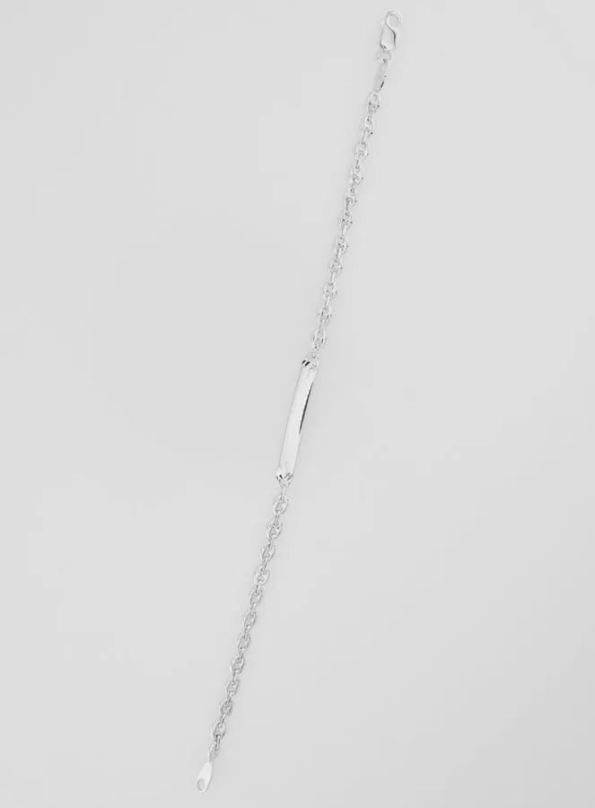 Rhodium Silver Identity Bracelet - 18cm (pic 2)