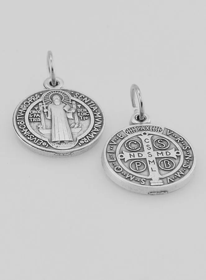 Saint Benedict Medal in Metal - 15mm (pic 2)