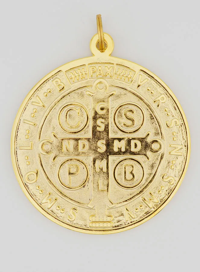 Large Golden Saint Benedict Medal - 9.7cm (pic 2)