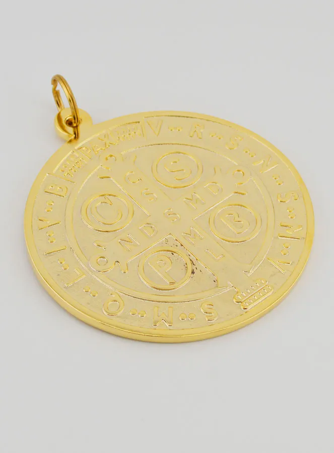 Large Golden Saint Benedict Medal - 9.7cm (pic 4)