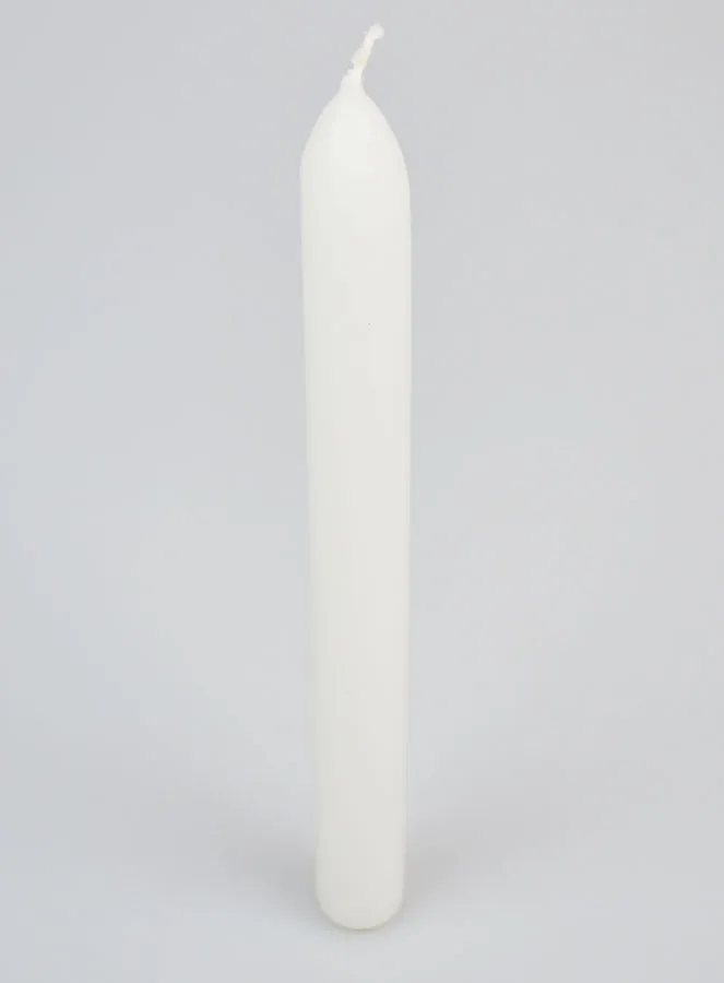 Solid Colour Candle 24cm - White (pic 2)