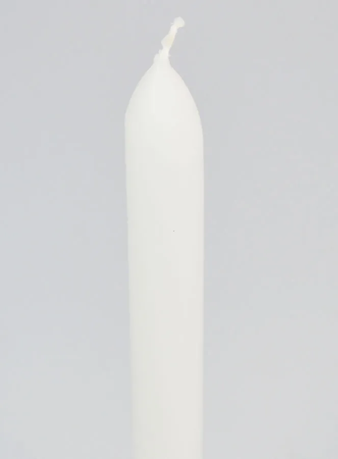 Solid Colour Candle 24cm - White (pic 4)