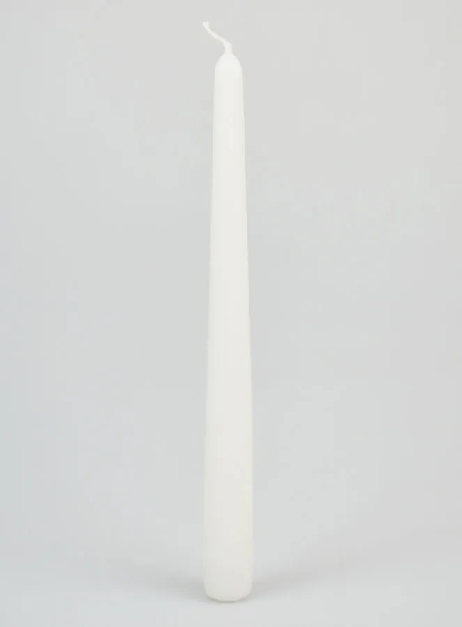 Solid Colour Taper Candle 24cm - White (pic 1)