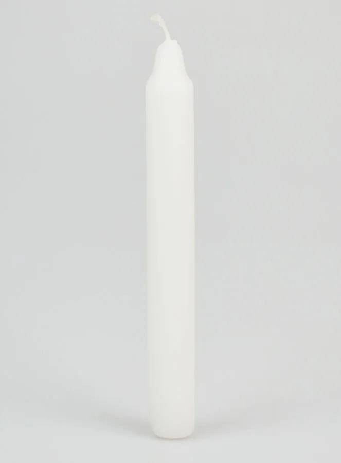 Solid Colour Candle 18cm - White (pic 1)