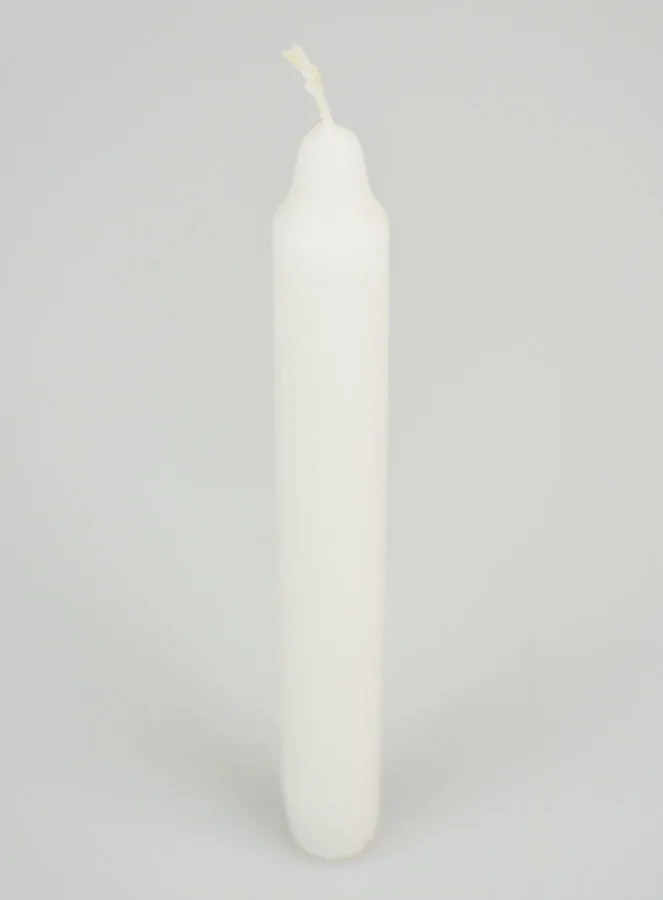 Solid Colour Candle 18cm - White (pic 2)