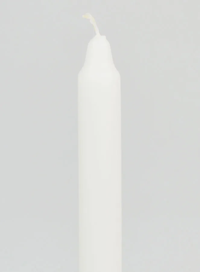 Solid Colour Candle 18cm - White (pic 3)