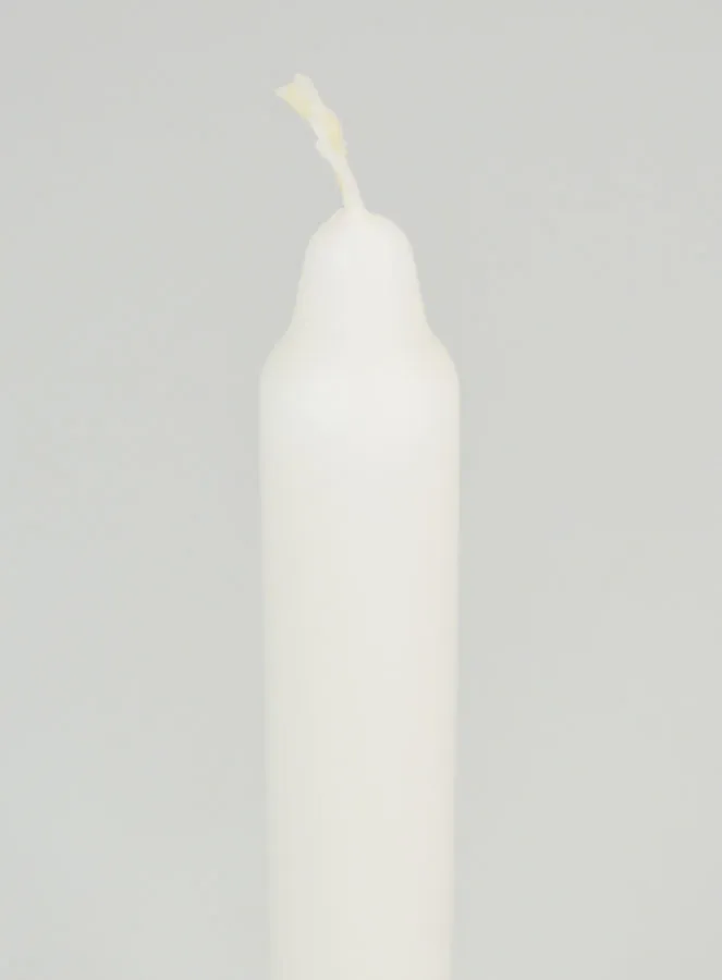 Solid Colour Candle 18cm - White (pic 4)