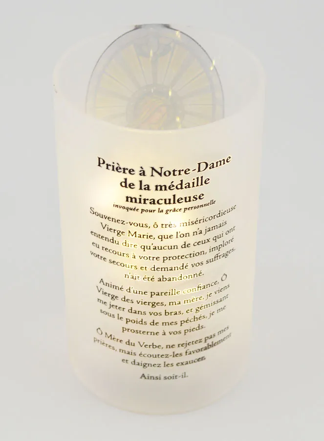 LED Candle Jar - Miraculous Madonna and Prayer (pic 3)