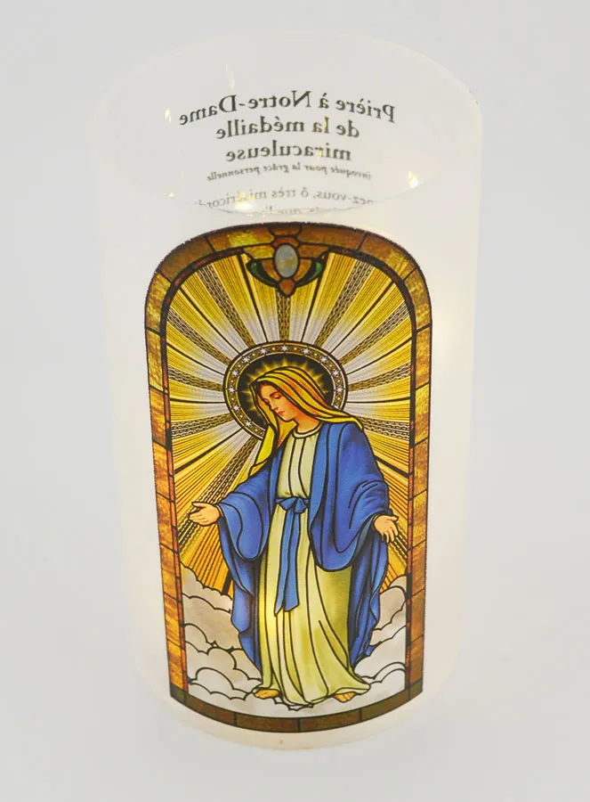 LED Candle Jar - Miraculous Madonna and Prayer (pic 4)