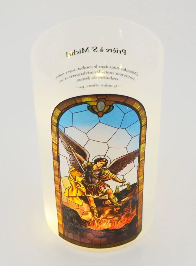 LED Candle Jar - Saint Michael and Prayer (pic 4)