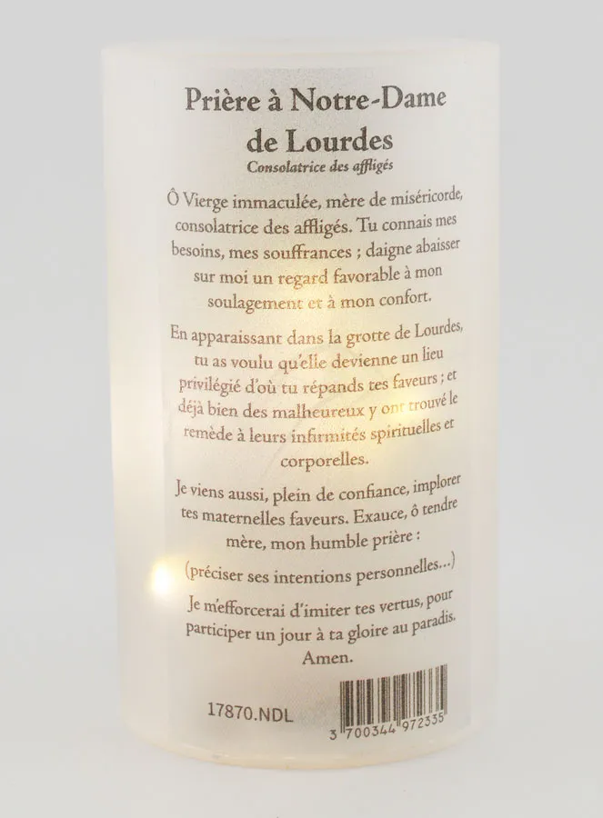 LED Candle Jar – Our Lady of Lourdes and Prayer (pic 2)
