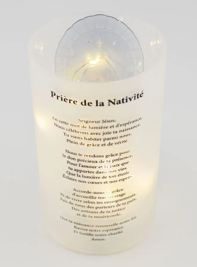 LED Candle Jar with Prayer - Nativity Scene (pic 3)