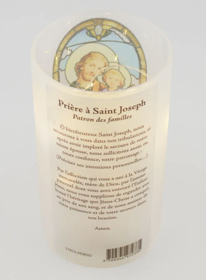 LED Candle Jar  and Prayer - Saint Joseph (pic 3)