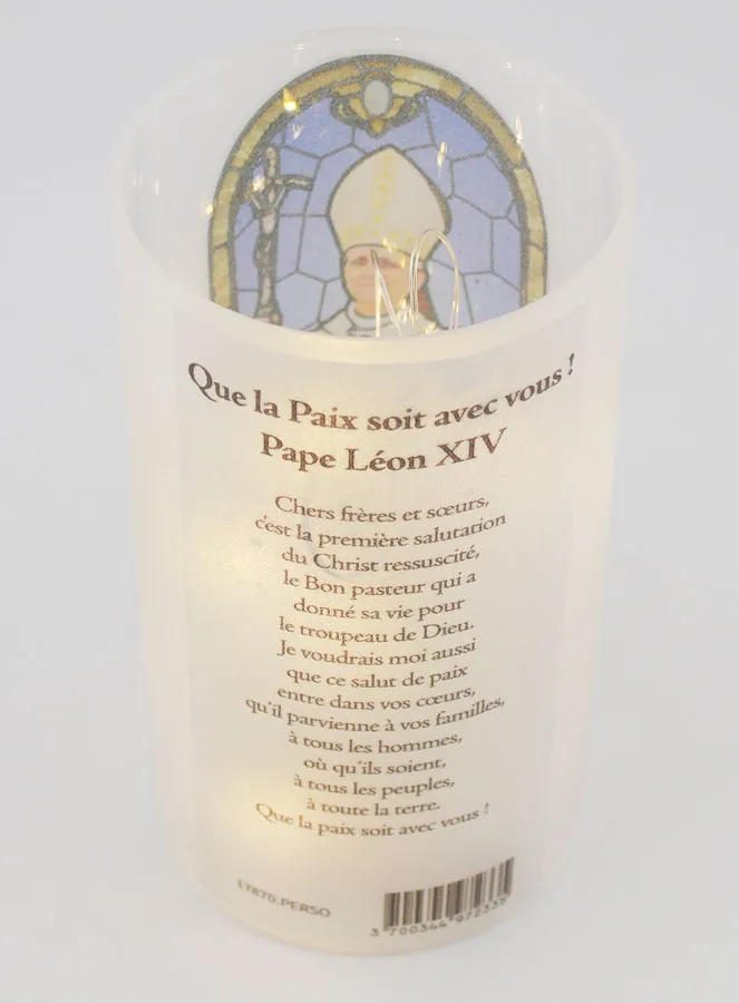 LED Candle Jar and Prayer - Pope Leo XIV (pic 3)