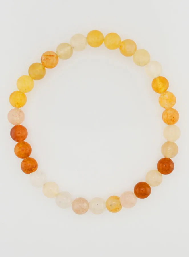 Natural Multicoloured Jade Gemstone Bracelet - 6mm (pic 1)