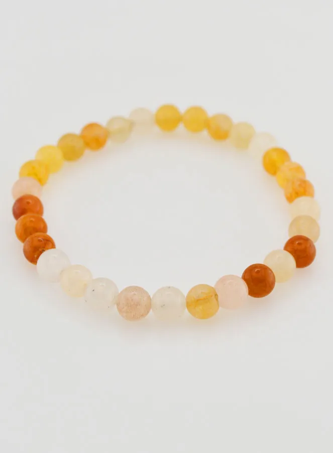 Natural Multicoloured Jade Gemstone Bracelet - 6mm (pic 2)