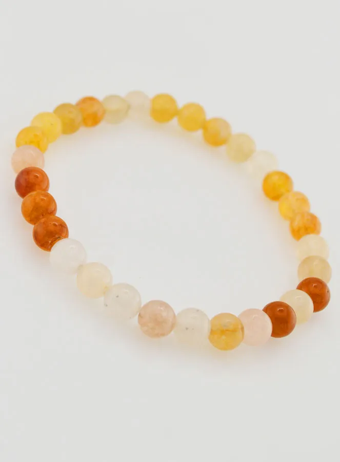 Natural Multicoloured Jade Gemstone Bracelet - 6mm (pic 3)