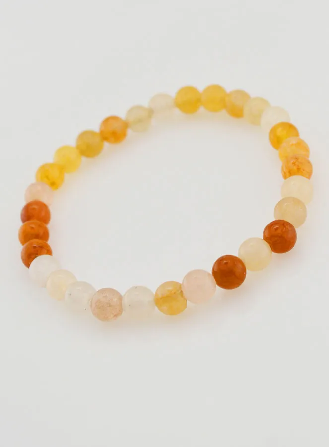 Natural Multicoloured Jade Gemstone Bracelet - 6mm (pic 4)