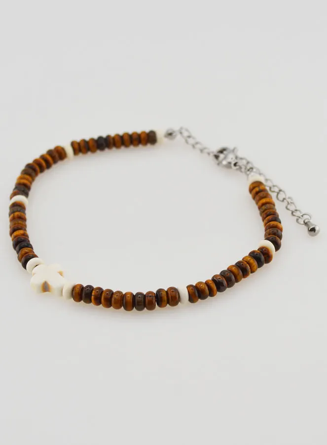 Bracelet with Cross and Brown Stones (pic 3)
