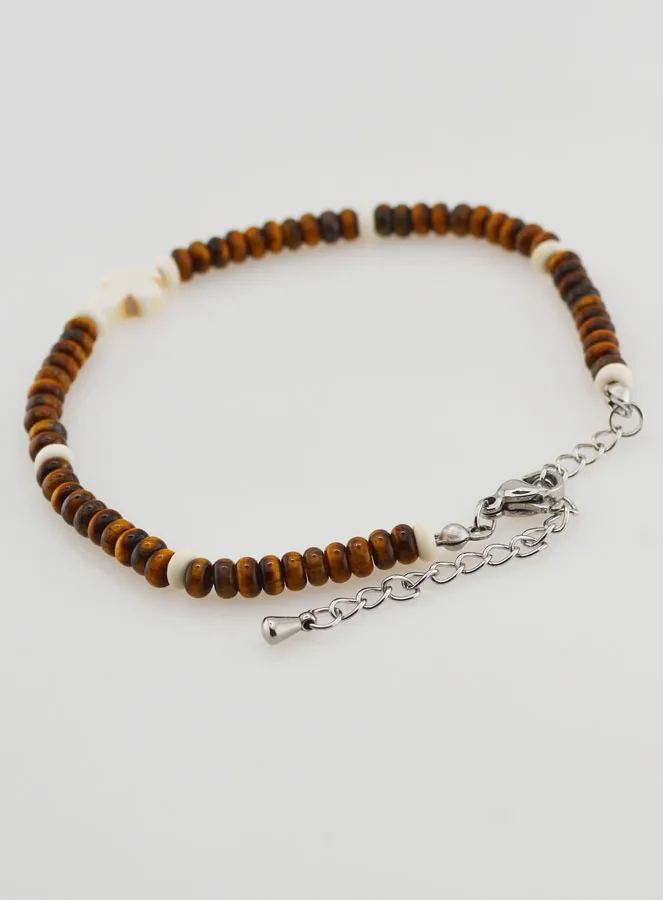 Bracelet with Cross and Brown Stones (pic 4)