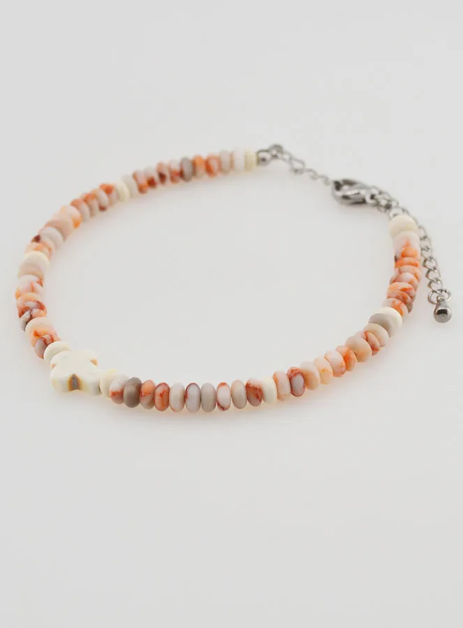 Bracelet Cross and Pink Granite Stones (pic 3)