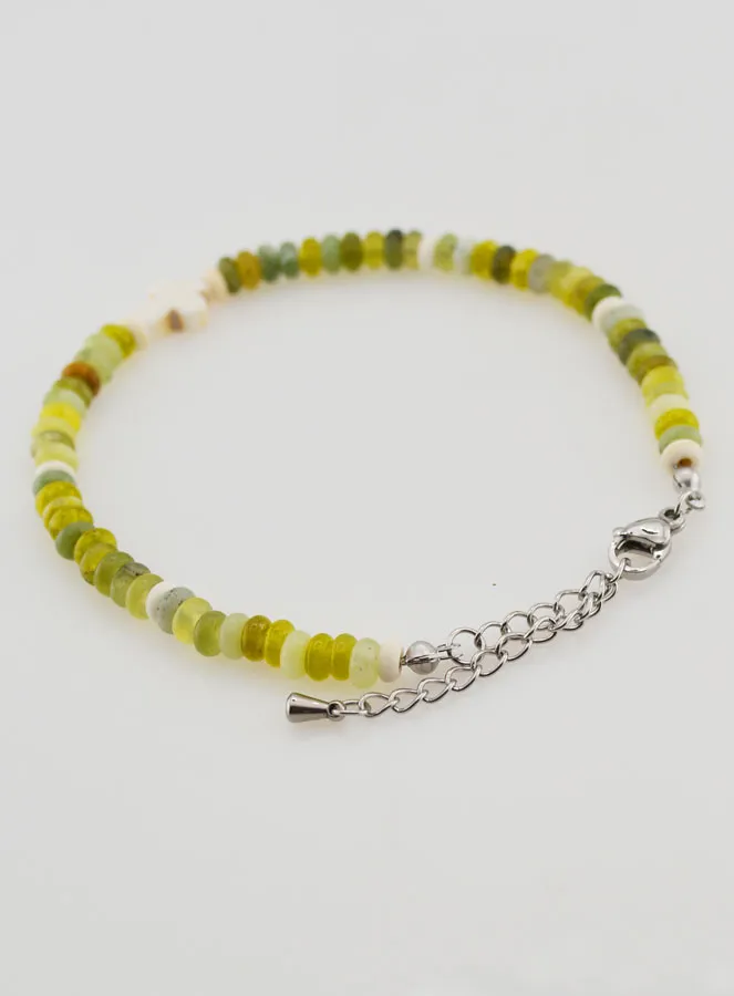 Bracelet with Cross and Green Stones (pic 4)