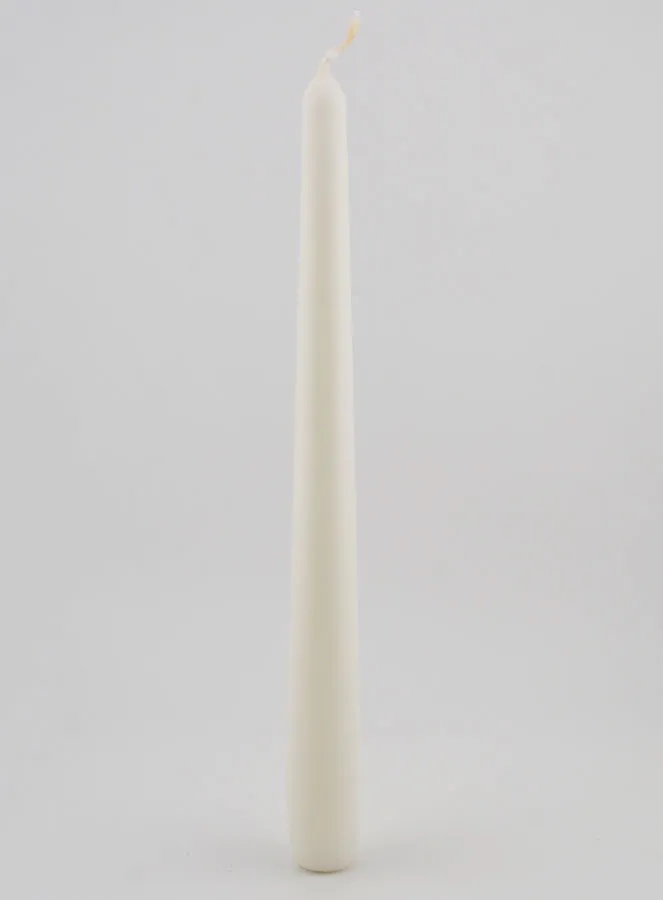 Solid Colour Taper Candle 25cm - White (pic 1)