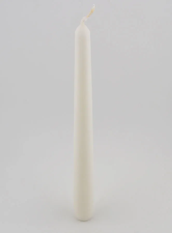 Solid Colour Taper Candle 25cm - White (pic 2)