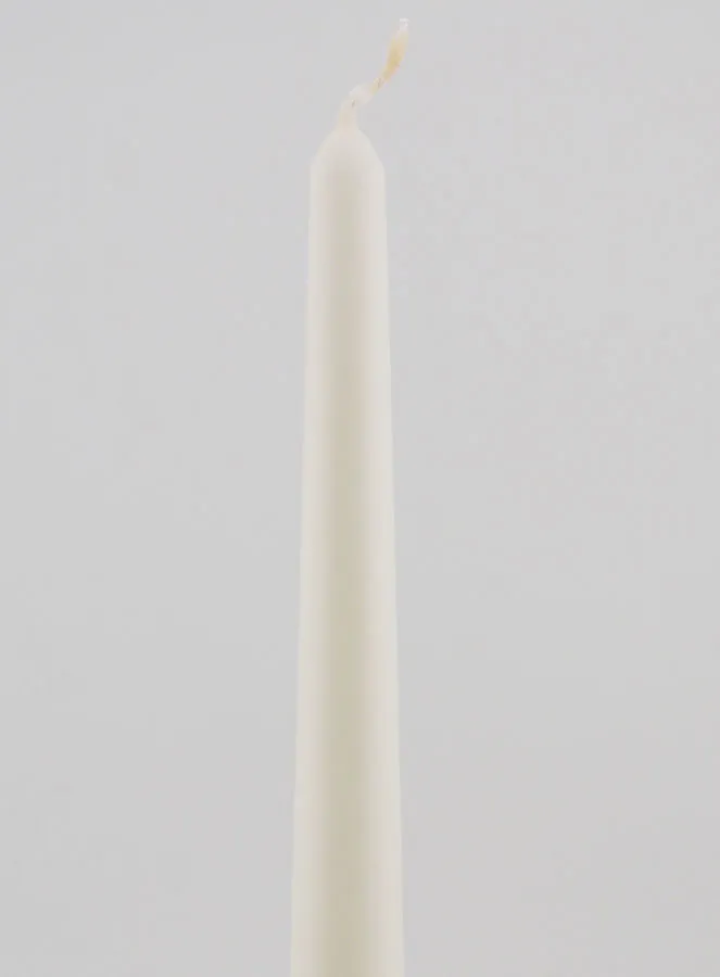 Solid Colour Taper Candle 25cm - White (pic 3)
