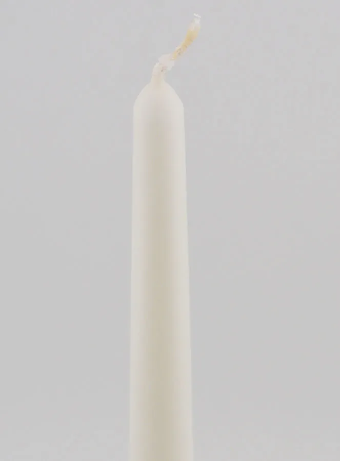 Solid Colour Taper Candle 25cm - White (pic 4)