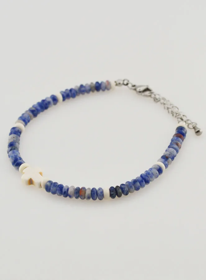 Bracelet with Cross and Blue Stones (pic 3)