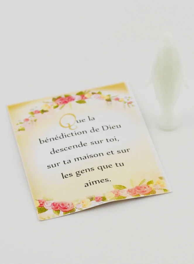 Fluorescent Miraculous Virgin Statue With Card - 8cm (pic 3)
