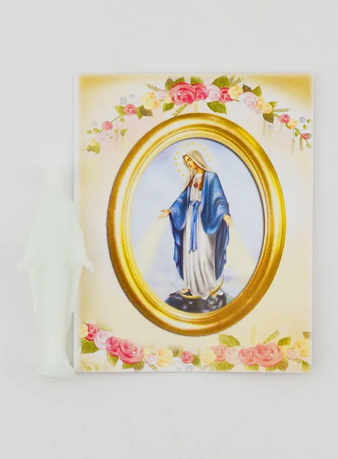 Fluorescent Miraculous Virgin Statue With Card - 8cm (pic 4)
