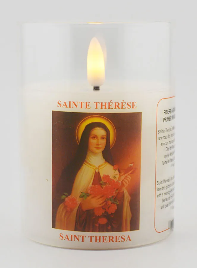 LED Votive Candle - Prayer to Saint Therese (pic 1)