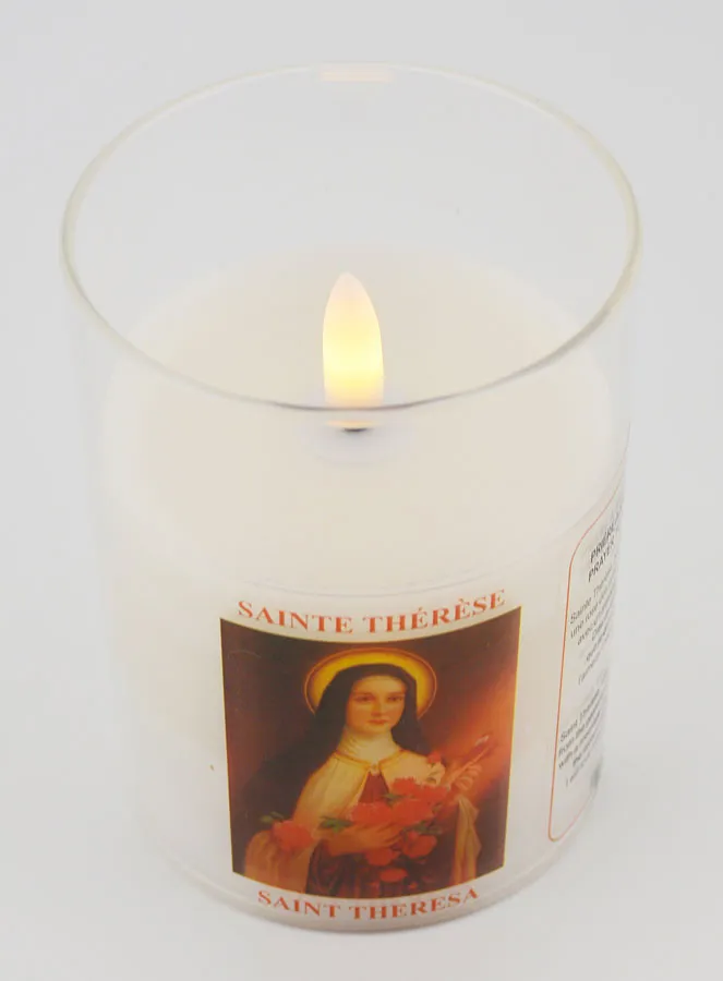 LED Votive Candle - Prayer to Saint Therese (pic 2)