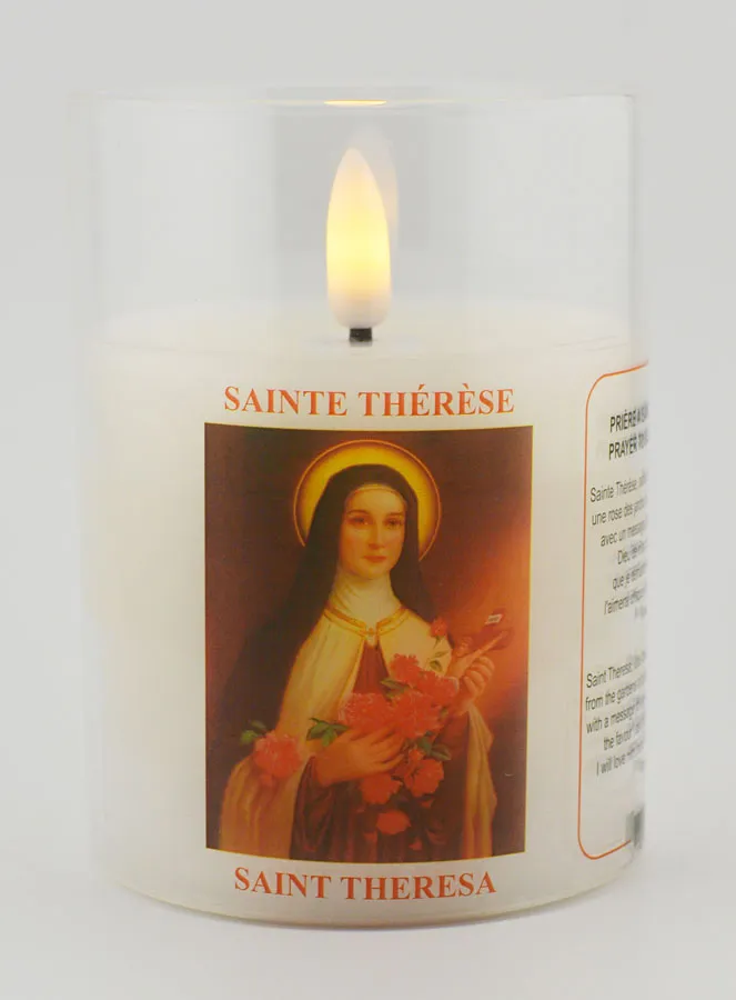 Battery-Operated Church Candle - Saint Therese (pic 1)