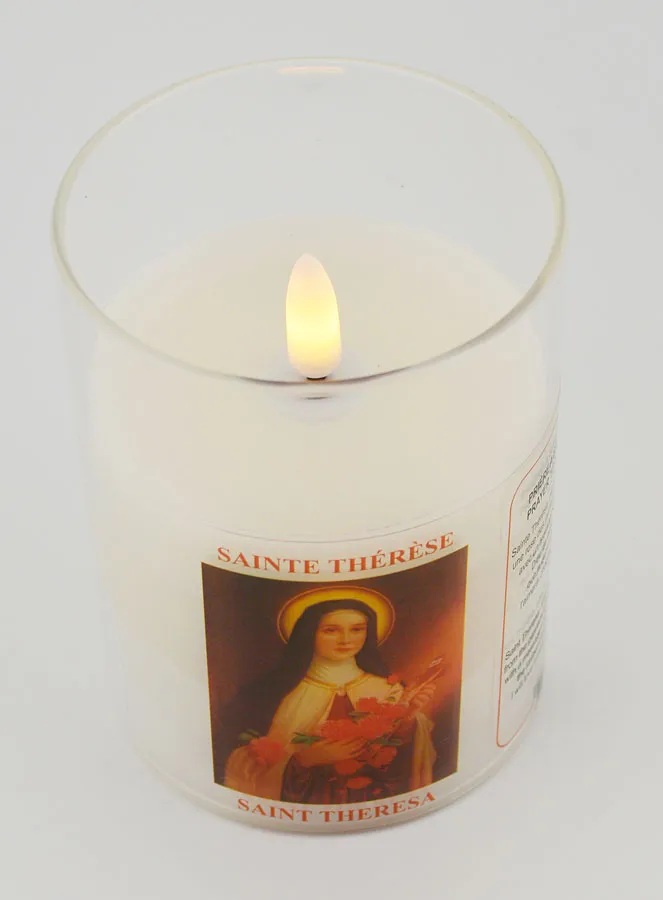 Battery-Operated Church Candle - Saint Therese (pic 2)