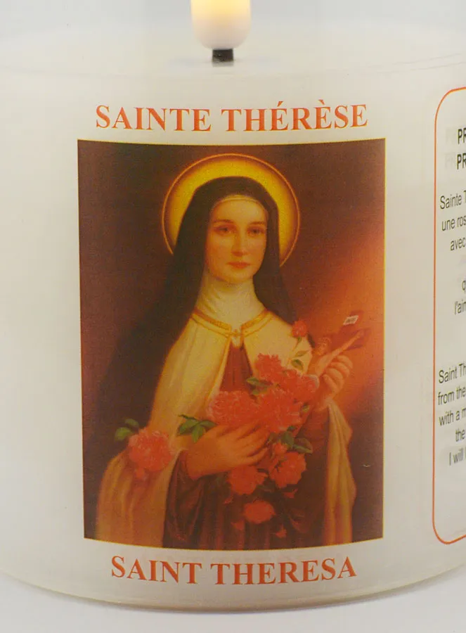 Battery-Operated Church Candle - Saint Therese (pic 3)